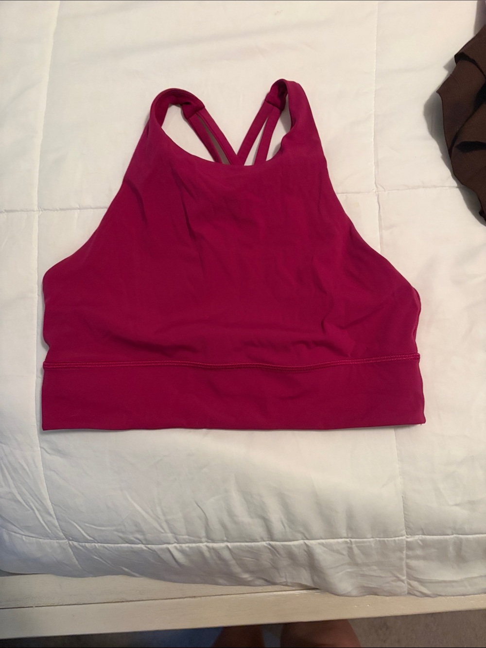 lululemon athletica High-Neck Sports Bra in Fuchsia